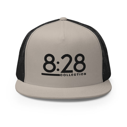 8:28 Trucker Cap - Black Thread